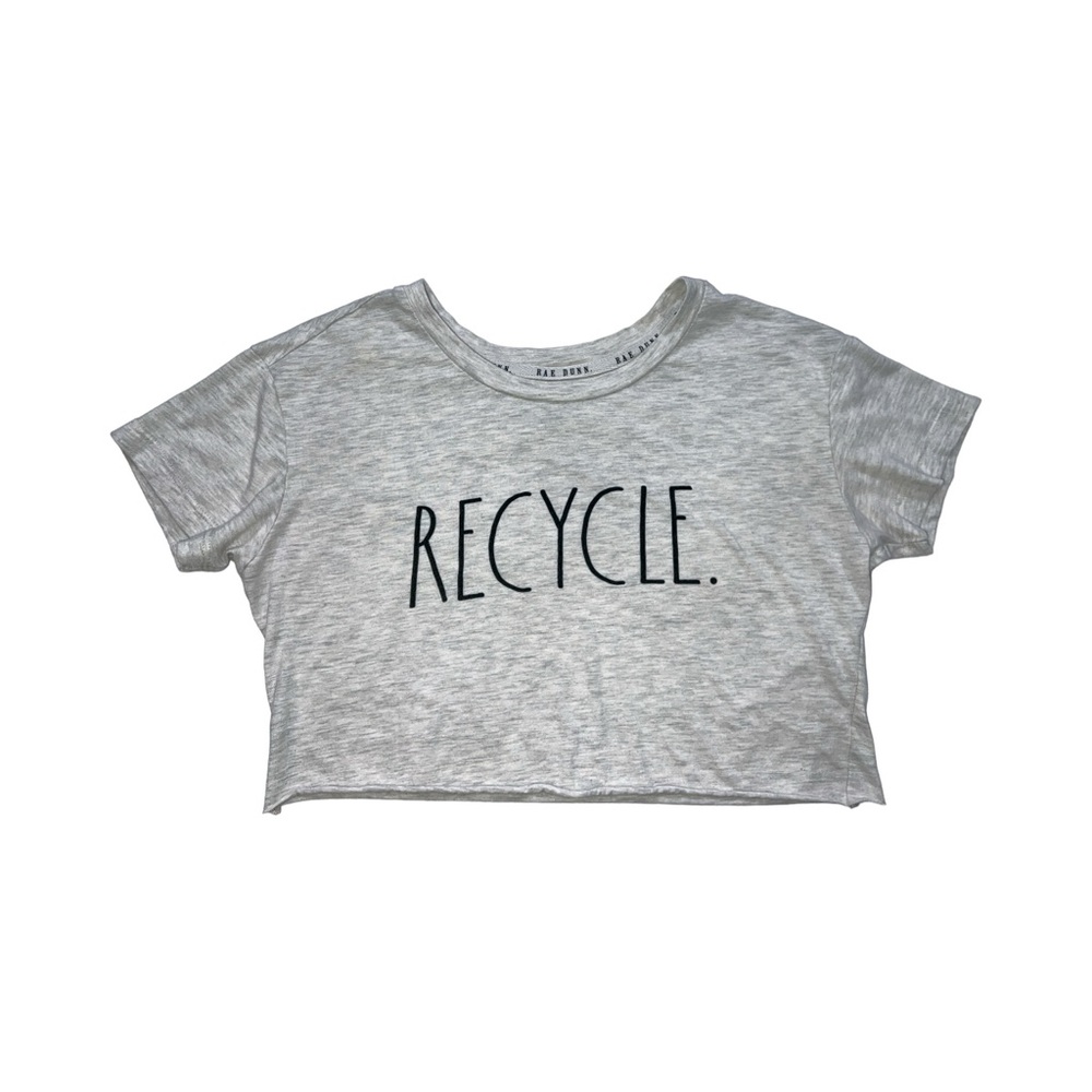 Rae Dunn Recycle Crop Top Sz XS Graphic Tee
